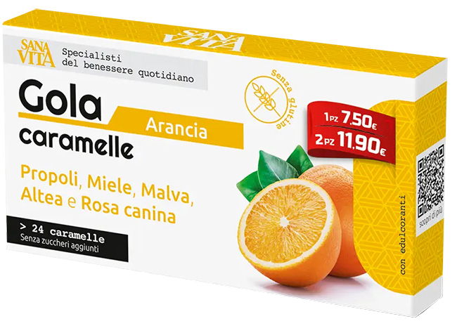 SANAVITA GOLA ARANCIA 24 COMPRESSE - Farmacia De Pasquale