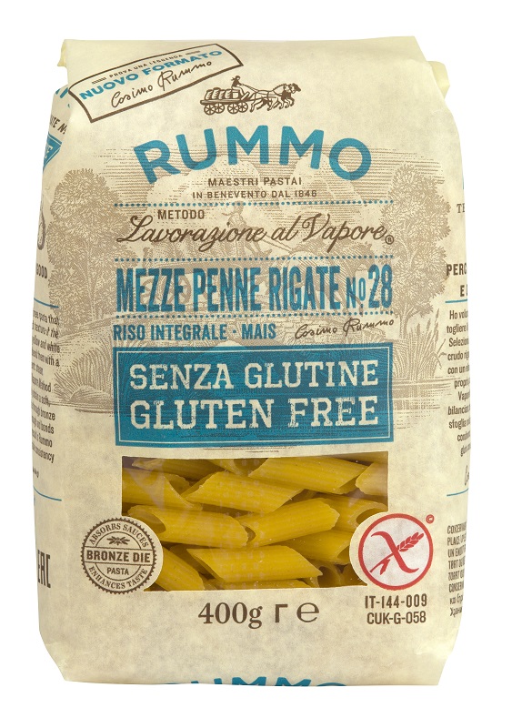 RUMMO MEZZE PENNE RIGATE N28 RISO INTEGRALE E MAIS 400 G - Farmacia De Pasquale