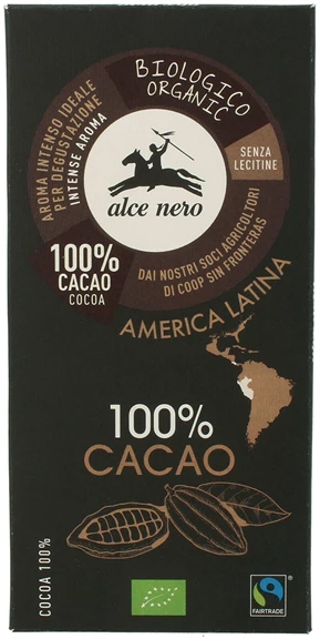 TAVOLETTA CIOCCOLATO EXTRAFONDENTE BIO 100% CACAO 50 G - Farmacia De Pasquale