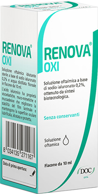 RENOVA OXI COLLIRIO SOLUZIONE OFTALMICA A BASE DI ACIDO IALURONICO 0,2% FLACONE DA 10 ML - Farmacia De Pasquale