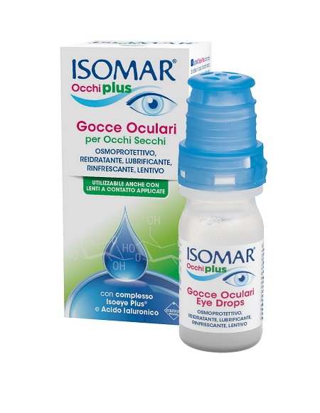 ISOMAR OCCHI PLUS GOCCE OCULARI PER OCCHI SECCHI ALL'ACIDO IALURONICO 0,25% 10 ML - Farmacia De Pasquale