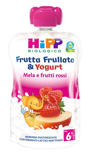 HIPP BIO FRUTTA FRULLATA YOGURT MELA FRUTTI ROSSI 90 G - Farmacia De Pasquale