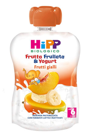 HIPP BIO FRUTTA FRULLATA YOGURT FRUTTI GIALLI 90 G - Farmacia De Pasquale