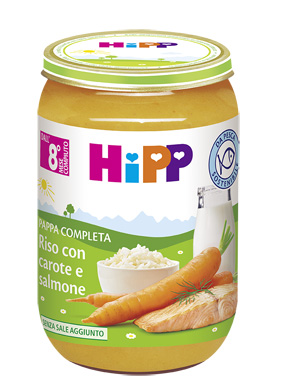 HIPP PAPPA PRONTA RISO CAROTE SALMONE 220 G - Farmacia De Pasquale