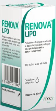 RENOVA COLLIRIO SOSTITUTO LACRIMALE A BASE DI ACIDO IALURONICO 0,4% E LIPIDI FLACONE DA 10 ML SENZA CONSERVANTI - Farmacia De Pasquale