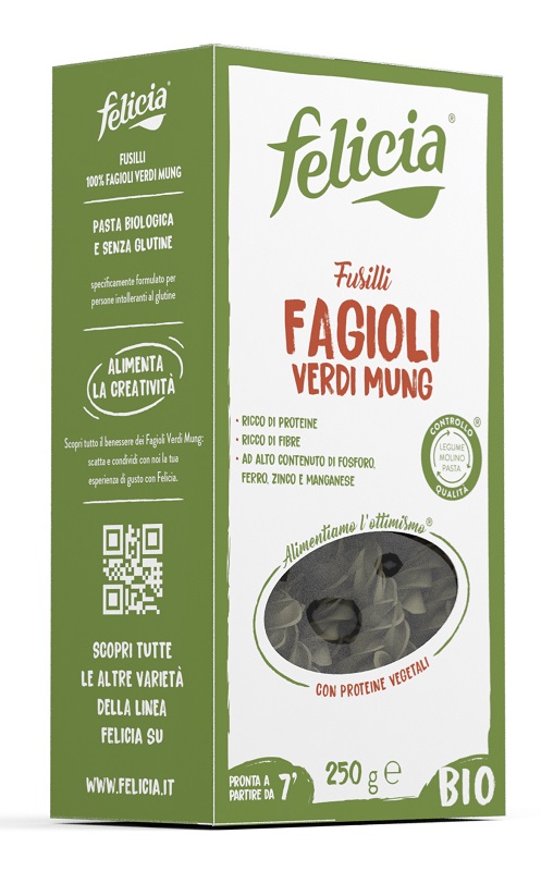 FELICIA BIO FUSILLI FAGIOLI VERDI MUNG 250 G - Farmacia De Pasquale