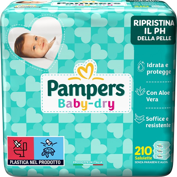 PAMPERS BABY DRY 210 SALVIETTE - Farmacia De Pasquale