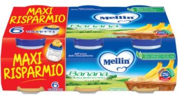 MELLIN OMOGENEIZZATO BANANA 6 X 100 G - Farmacia De Pasquale