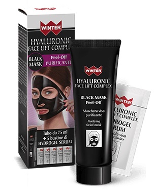 WINTER HYALURONIC FACE LIFT BLACK MASK 75 ML + 5 BUSTINE DA 3 ML - Farmacia De Pasquale