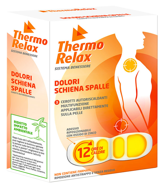 THERMORELAX CEROTTO AUTORISCALDANTE DOLORE SCHIENA/SPALLE 3 PEZZI - Farmacia De Pasquale
