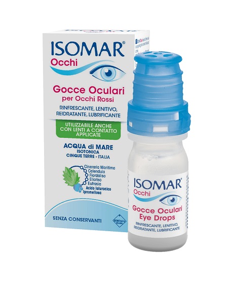ISOMAR OCCHI GOCCE OCULARI ALL'ACIDO IALURONICO 0,20% 10 ML SENZA CONSERVANTI - Farmacia De Pasquale