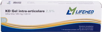 SIRINGA INTRA-ARTICOLARE KD GEL ACIDO IALURONICO 2,5% ULTRA ONE 120 MG/4,8 ML - Farmacia De Pasquale