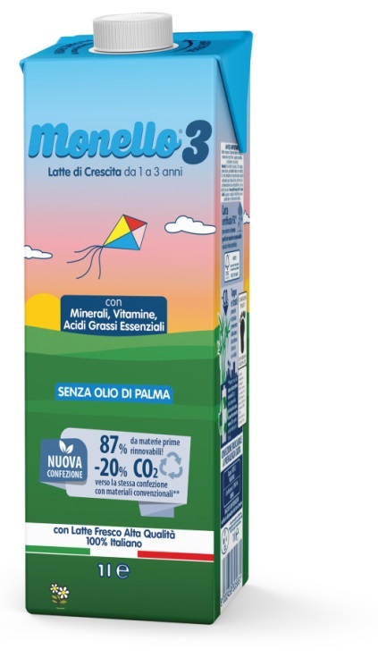 MONELLO 3 FORMULA PER LA CRESCITA A BASE DI LATTE PER BAMBINI DA 1 A 3 ANNI LIQUIDO 1 LITRO - Farmacia De Pasquale