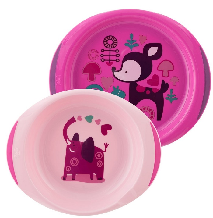 CHICCO PIATTO FONDO E PIANO 12 MESI+ ROSA/VERDE - Farmacia De Pasquale