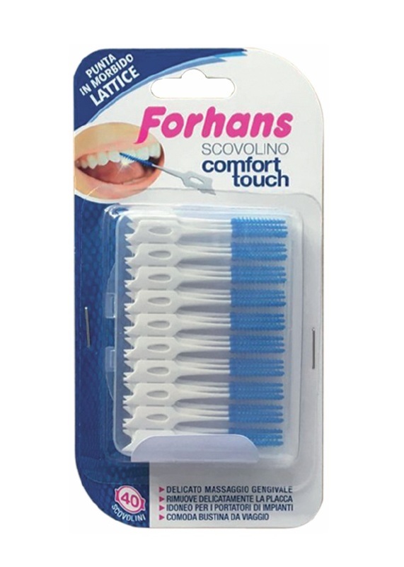 FORHANS SCOVOLINO COMFORT TOUCH PUNTA IN LATTICE 40 PEZZI - Farmacia De Pasquale
