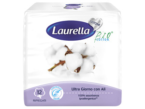 ASSORBENTE LAURELLA IN COTONE ULTRA GIORNO CON ALI 12 PEZZI - Farmacia De Pasquale