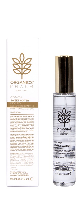 ORGANICS PHARM SWEET WATER PROFUMO DELICATO PER CAPELLI FINOCCHIO E ROSA 15 ML - Farmacia De Pasquale