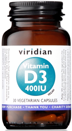 VIRIDIAN VITAMIN D3 400IU 30CPS - Farmacia De Pasquale