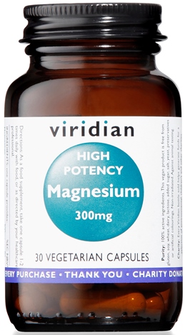 VIRIDIAN MAGNESIUM 300MG HIGH POTENCY 30 CAPSULE VIRIDIAN MAGNESIO SUPERIORE ALTA CONCENTRAZIONE - Farmacia De Pasquale
