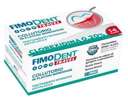 FIMODENT TRAVEL COLLUTORIO CLOREXIDINA SPDD 0,20% 14 FLACONCINI MONODOSE 10 ML - Farmacia De Pasquale