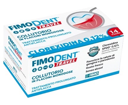 FIMODENT TRAVEL COLLUTORIO CLOREXIDINA SPDD 0,12% 14 FLACONCINI MONODOSE 10 ML - Farmacia De Pasquale