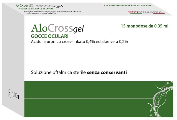 ALOCROSS SOLUZIONE OFTALMICA ACIDO IALURONICO CROSS-LINKATO 0,2% E ALOE VERA 15 MONODOSE DA 0,35 ML - Farmacia De Pasquale