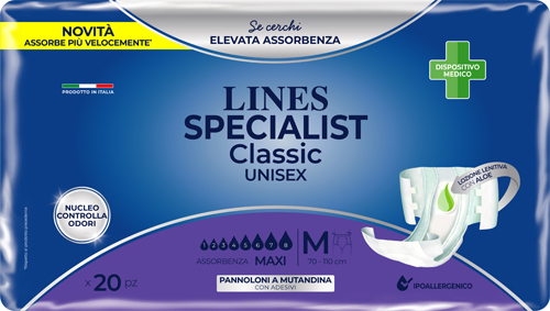 PANNOLONE MUTANDA LINES SPECIALIST CLASSIC MM MAXI 20 PEZZI - Farmacia De Pasquale