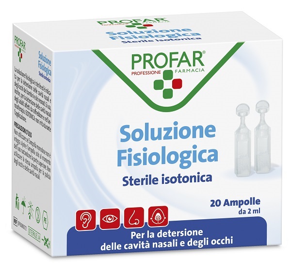 PROFAR SOLUZIONE FISIOLOGICA STERILE ISOTONICA 2 ML 20 AMPOLLE - Farmacia De Pasquale