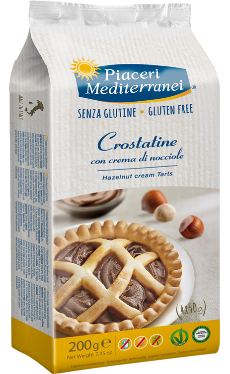 PIACERI MEDITERRANEI CROSTATINA CON CREMA DI NOCCIOLA 4 X 50 G - Farmacia De Pasquale