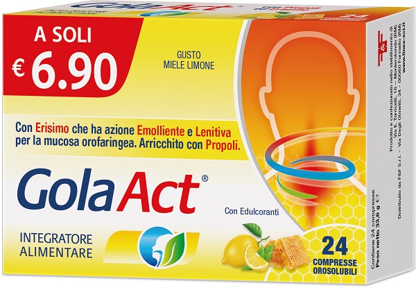 GOLA ACT MIELE E LIMONE 24 COMPRESSE OROSOLUBILI - Farmacia De Pasquale