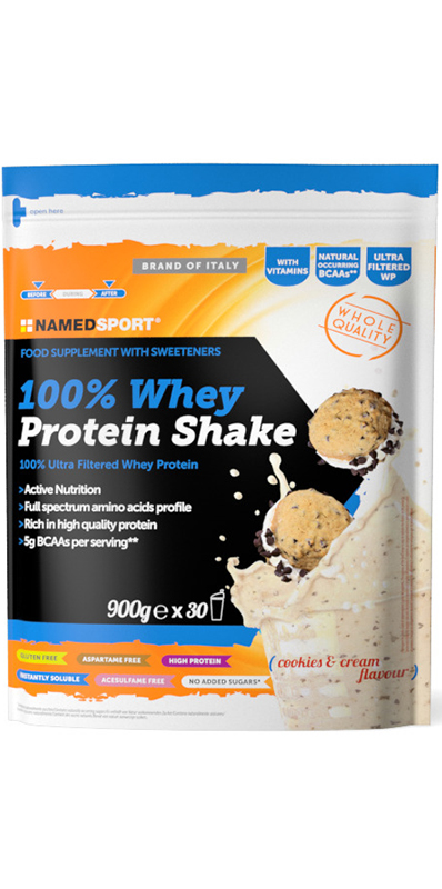 100% WHEY PROTEIN SHAKE COOKIES & CREAM 900 G - Farmacia De Pasquale