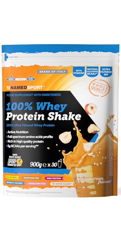 100% WHEY PROTEIN SHAKE HAZELNUT CREAM 900 G - Farmacia De Pasquale