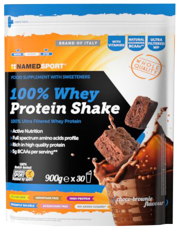100% WHEY PROTEIN SHAKE CHOCO BROWNIE 900 G - Farmacia De Pasquale