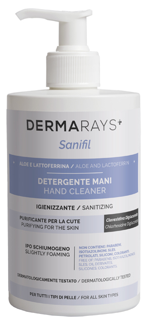 DERMARAYS SANIFIL DETERGENTE MANI IGIENIZZANTE ALOE E LATTOFERRINA 500 ML - Farmacia De Pasquale