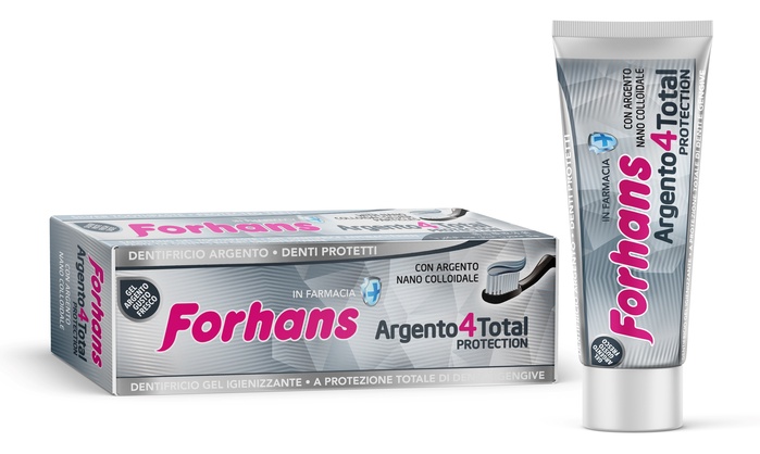 DENTIFRICIO SILVER 4 WHITE FORHANS 75 ML - Farmacia De Pasquale