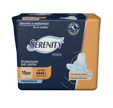 PANNOLINO SERENITY LIGHT MAN EXTRA CON ADESIVO O ALTRO FISSAGGIO 15 PEZZI - Farmacia De Pasquale