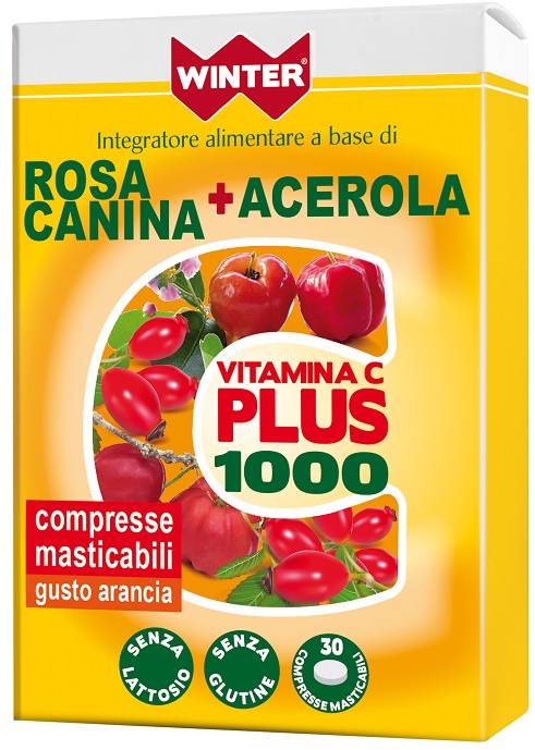 WINTER VITAMINA C PLUS 1000 ROSA CANINA + ACEROLA 30 COMPRESSE MASTICABILI - Farmacia De Pasquale