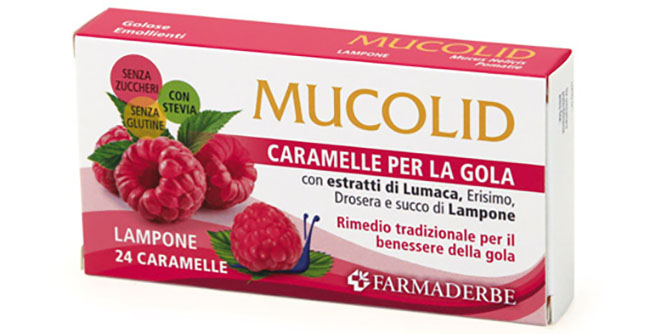 MUCOLID BRONC LUMACA & LAMPONE 24 CARAMELLE - Farmacia De Pasquale