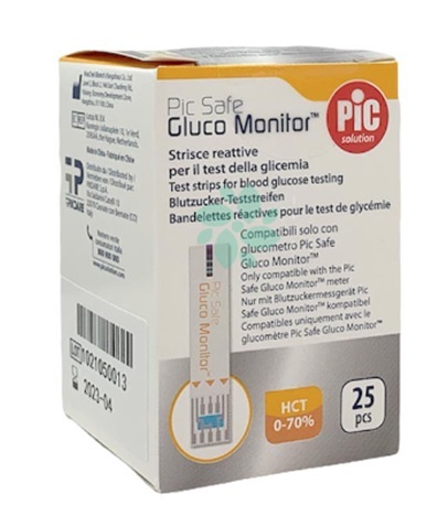 STRISCE MISURAZIONE GLICEMIA PIC GLUCO MONITOR 25 PEZZI - Farmacia De Pasquale