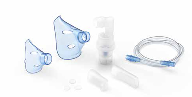 SOFFIO CUBE KIT ACCESSORI RICAMBIO CON AMPOLLA, BOCCAGLIO E FOCELLA NASALE, MASCHERA PEDIATRICA E ADULTI, TUBELLO E FILTRI DI RICAMBIO E BORSA PORTA ACCESSORI - Farmacia De Pasquale