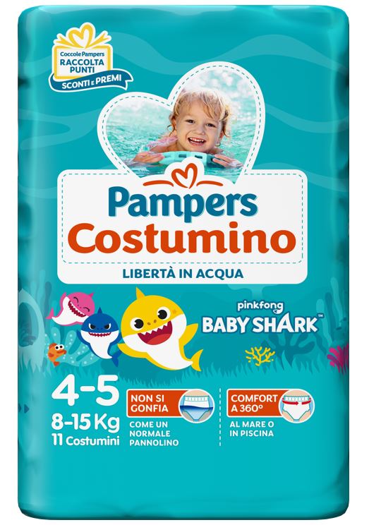 PAMPERS COSTUMINO BABY SHARK CP S 4-5 11 PEZZI - Farmacia De Pasquale