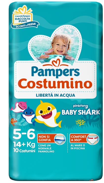 PAMPERS COSTUMINO BABY SHARK CP S 5-6 10 PEZZI - Farmacia De Pasquale
