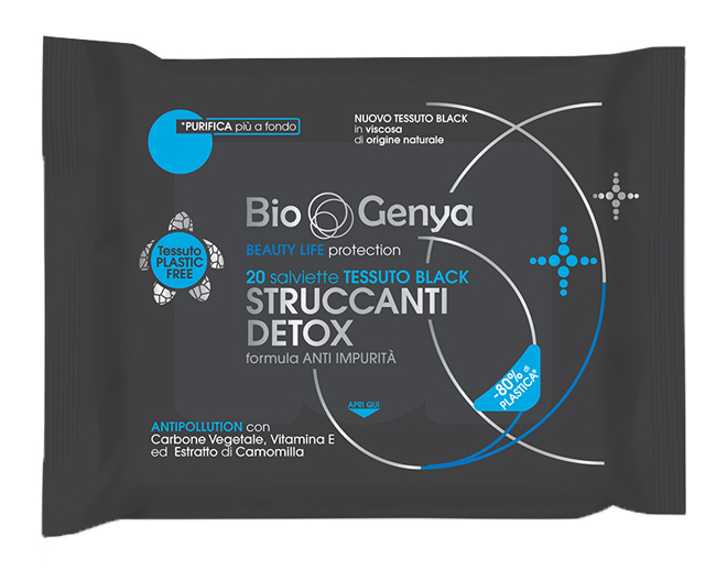 BIOGENYA BEAUTY LIFE PROTECTION 20 SALVIETTE TESSUTO BLACK STRUCCANTI DETOX - Farmacia De Pasquale