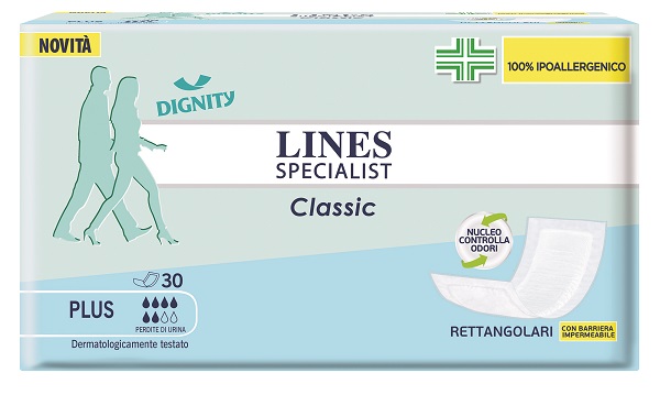 PANNOLONE LINES SPECIALIST CLASSIC RETTANGOLARE CON BARRIERA CONTROL 30 PEZZI - Farmacia De Pasquale