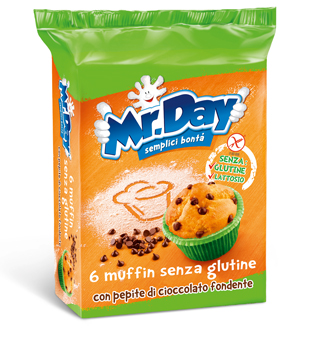 MR DAY MUFFIN SENZA GLUTINE CON PEPITE DI CIOCCOLATO FONDENTE 6 X 42 G - Farmacia De Pasquale