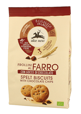 FROLLINO DI FARRO CON GOCCE DI CIOCCOLATO BIO 250 G - Farmacia De Pasquale