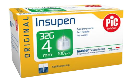 AGO PER PENNA PIC INSUPEN ORGINAL GAUGE 32,5X4 MM 100 PEZZI - Farmacia De Pasquale