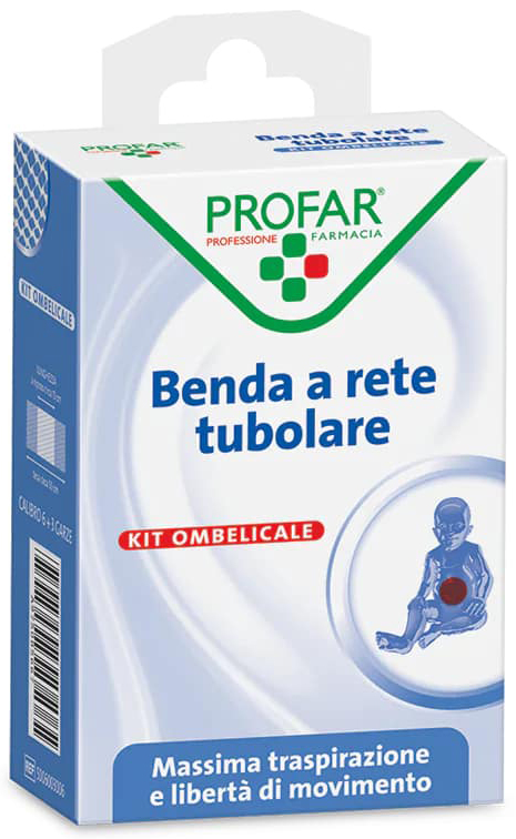 BENDA A RETE ELASTICA OMBELICALE 3 M TESI + 3 GARZE CALIBRO 6 PROFAR - Farmacia De Pasquale