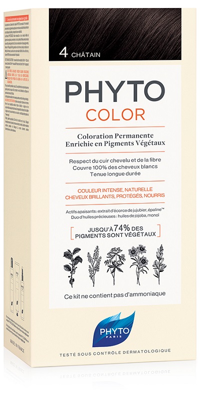 PHYTOCOLOR 4 CASTANO 1 LATTE + 1 CREMA + 1 MASCHERA + 1 PAIO DI GUANTI - Farmacia De Pasquale