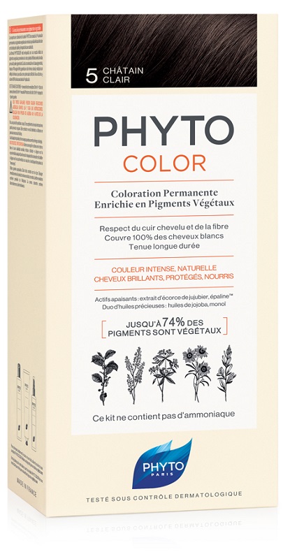 PHYTOCOLOR 5 CASTANO CHIARO 1 LATTE + 1 CREMA + 1 MASCHERA + 1 PAIO DI GUANTI - Farmacia De Pasquale